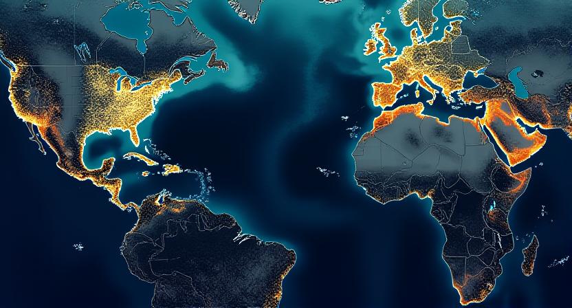Digital heatmap of oceanic species migration